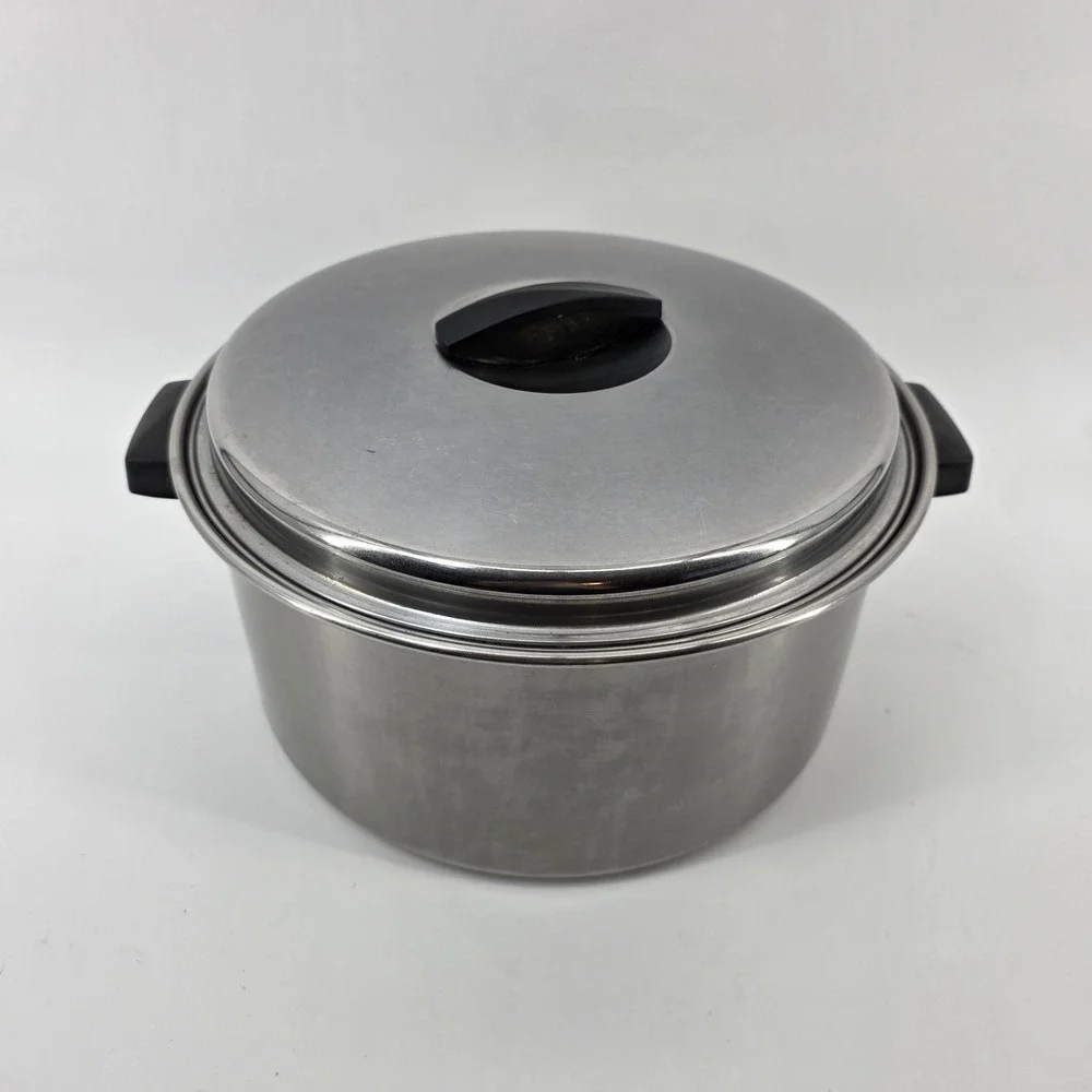 Flint Ware by Ecko Dutch Oven 6Qt Stock Pot Stainless Steel With Lid Vintage